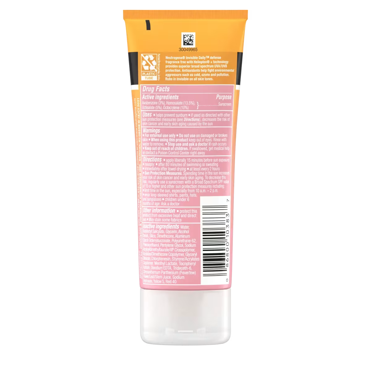 Neutrogena® Invisible Daily Defense Sunscreen Lotion Broad Spectrum SPF 60+ Fragrance Free, 3.0 Fl. Oz - US 6181