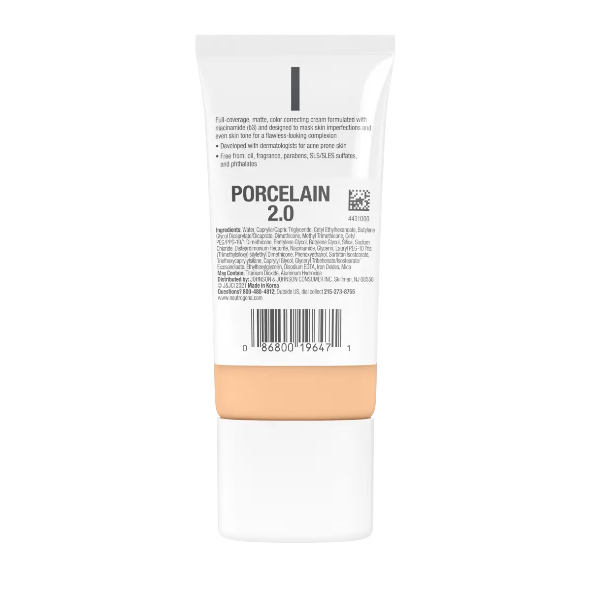Neutrogena® Clear Coverage Flawless Matte CC Cream, Porcelain 2.0, 1 Oz - US 2430