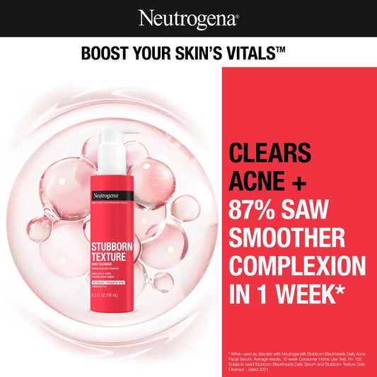 Neutrogena® Stubborn Texture Acne Cleanser, Salicylic Acid, 6.3 Fl. Oz - US 1954