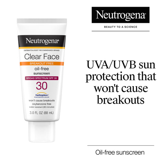 Neutrogena® Clear Face Liquid Lotion Sunscreen Broad Spectrum SPF 30, 3 Fl. Oz - US 5540