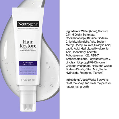 Neutrogena® Hair Restore Triple Action Scalp Detox Cleanser, 8 Fl. Oz - US 3558