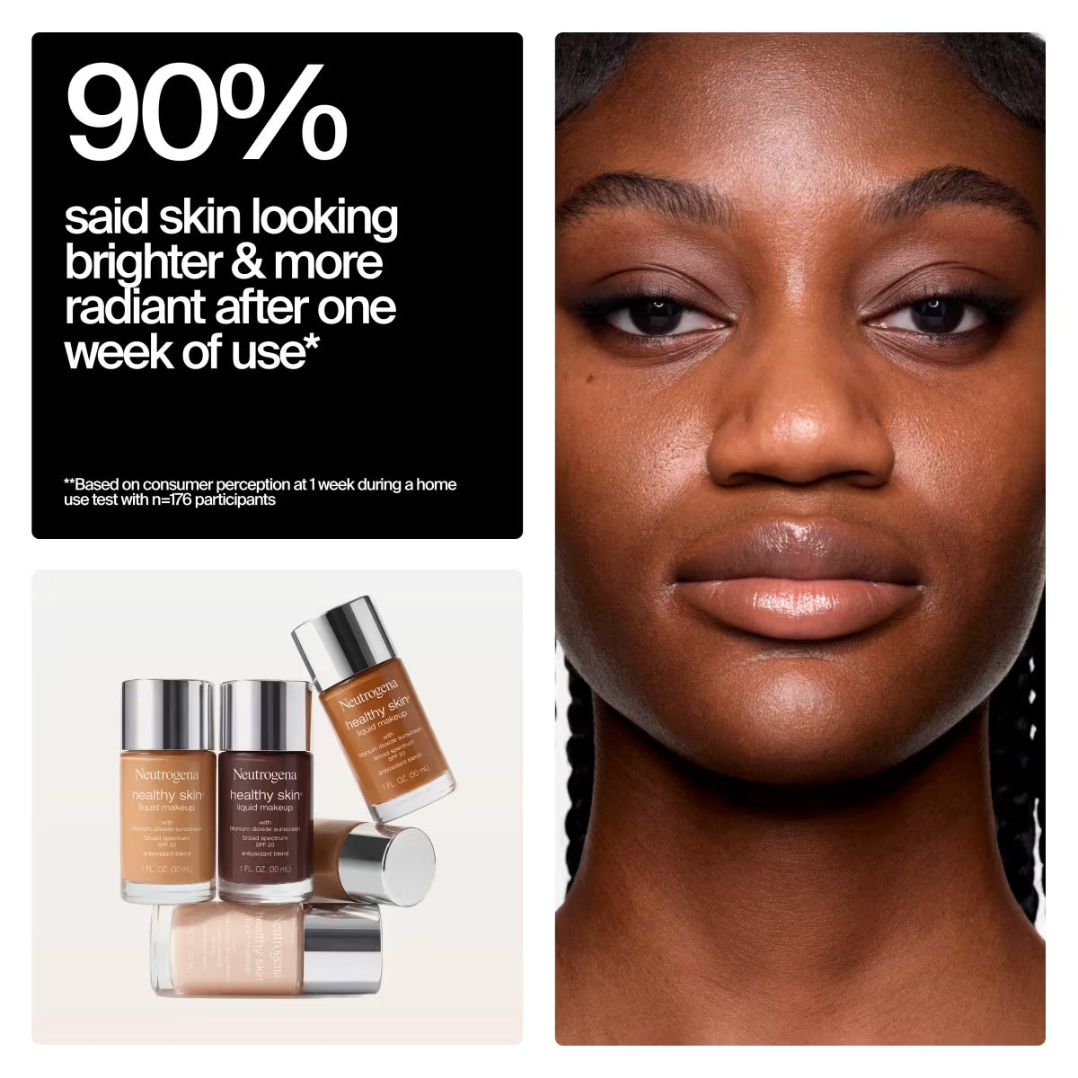 Neutrogena® Healthy Skin Liquid Foundation Makeup Broad Spectrum SPF 20, 200N True Beige, 1 Fl. Oz - US 2523