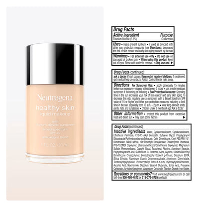 Neutrogena® Healthy Skin Liquid Foundation Makeup Broad Spectrum SPF 20, 140N Neutral Ivory, 1 Fl. Oz - US 1661