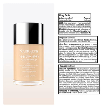 Neutrogena® Healthy Skin Liquid Foundation Makeup Broad Spectrum SPF 20, 150W Warm Ivory, 1 Fl. Oz - US 4694