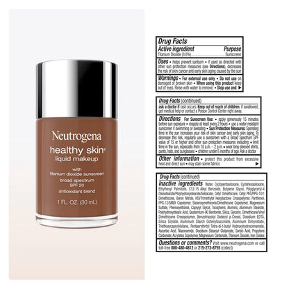 Neutrogena® Healthy Skin Liquid Foundation Makeup Broad Spectrum SPF 20, 520C Cool Chestnut, 1 Fl. Oz - US 2038