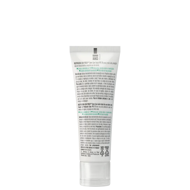 Sun Fresh Derm Care FPS 70 Pele Clara - Protetor Solar Facial 40g