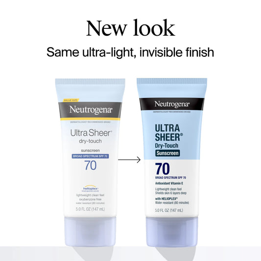 Neutrogena® Ultra Sheer Dry-Touch Sunscreen Lotion Broad Spectrum SPF 70, 5 Fl. Oz - US 6384