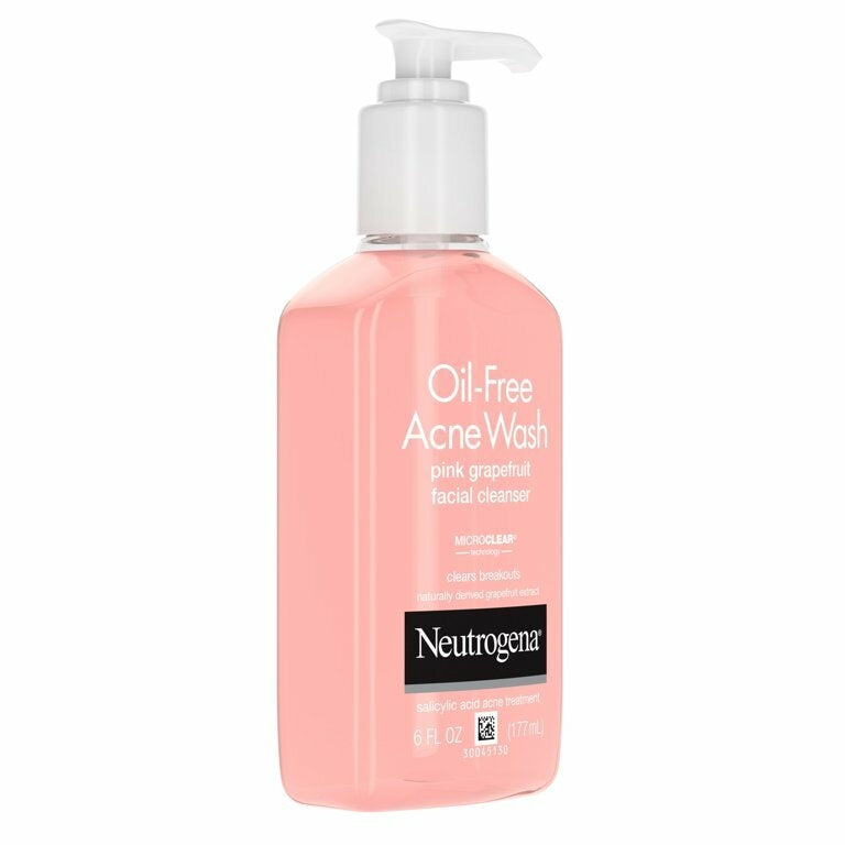 Espuma de Limpeza Facial sem óleo Neutrogena Oil-Free Pink Grapefruit Acne Facial Cleanser, 6 fl. oz 177ml