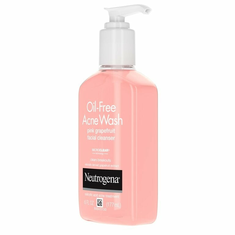 Espuma de Limpeza Facial sem óleo Neutrogena Oil-Free Pink Grapefruit Acne Facial Cleanser, 6 fl. oz 177ml