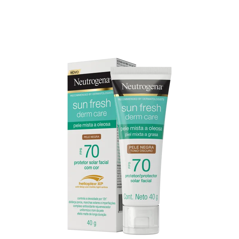 Neutrogena Sun Fresh Derm Care FPS 70 Pele Negra - Protetor Solar Facial 40g