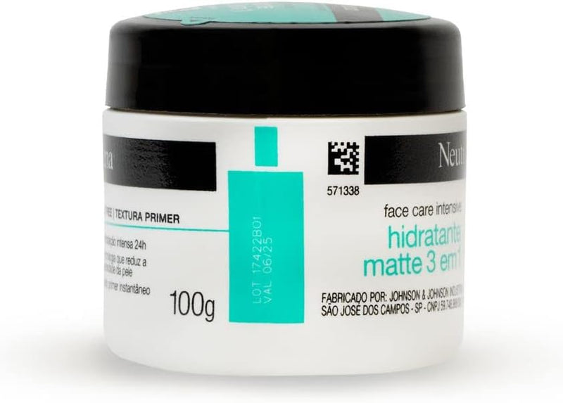 Neutrogena Hidratante Facial Matte 3 em 1 Face Care Intensive, 100g