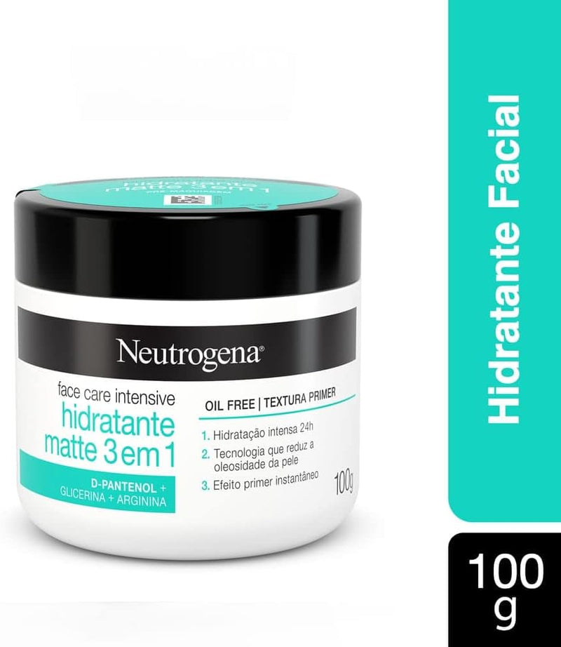 Neutrogena Hidratante Facial Matte 3 em 1 Face Care Intensive, 100g