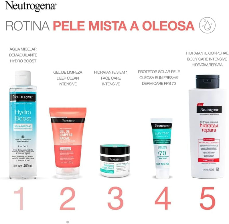 Neutrogena Hidratante Facial Matte 3 em 1 Face Care Intensive, 100g