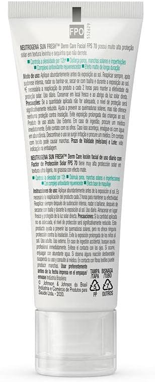 Kit 2 Protetor Solar Neutrogena Sun Fresh Oily Skin Pele Clara Fps 70