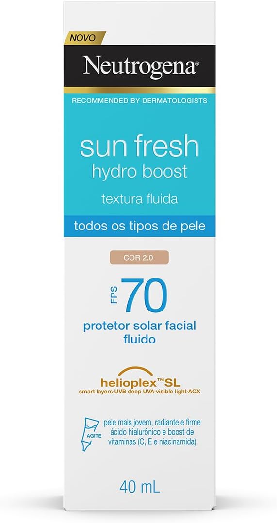 Protetor Solar Neutrogena Sun Fresh Hydro Boost Cor 2.0 FPS 70 40mL