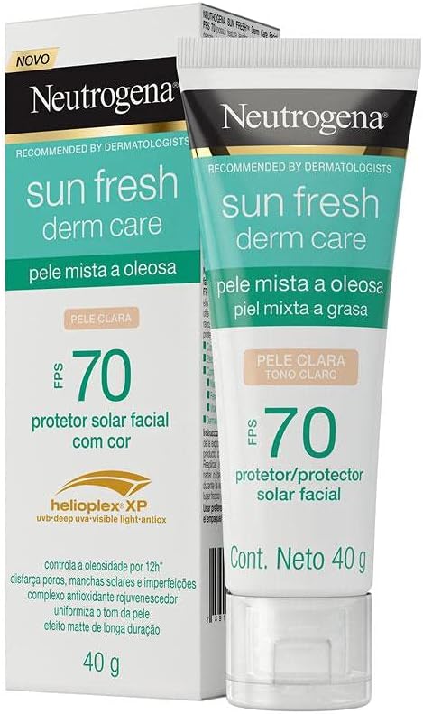 Kit 2 Protetor Solar Neutrogena Sun Fresh Oily Skin Pele Clara Fps 70