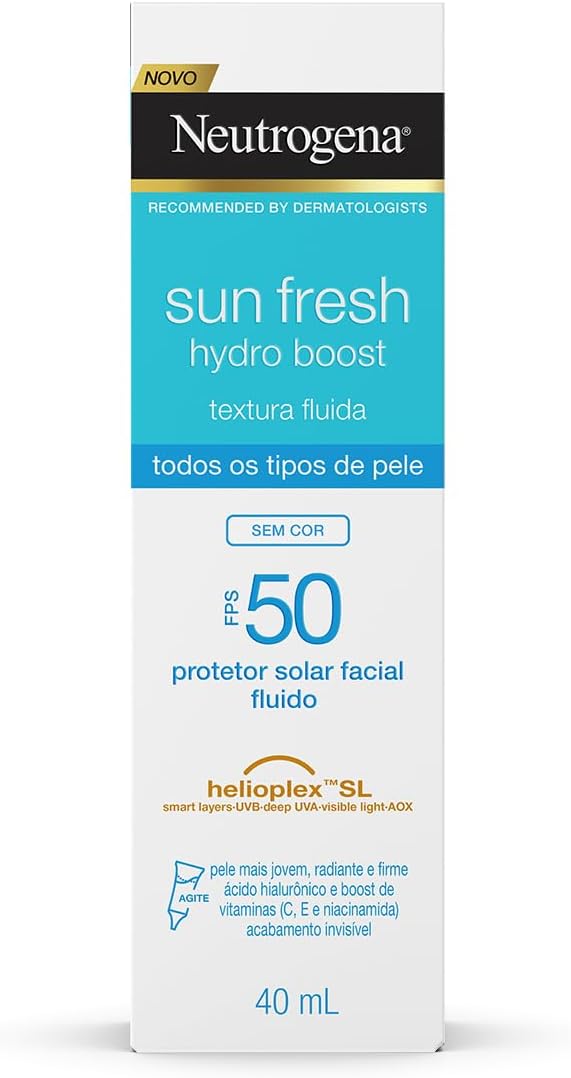 Protetor Solar Neutrogena Sun Fresh Hydro Boost Sem Cor FPS 50 40mL