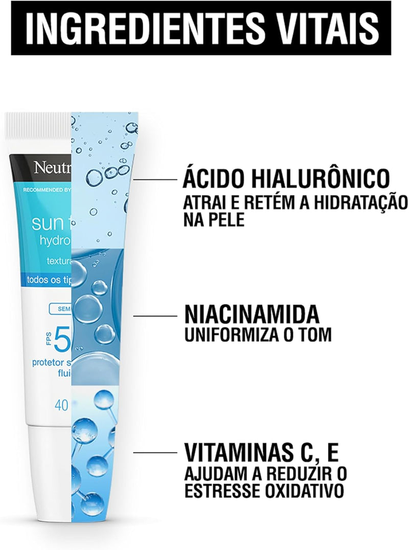 Protetor Solar Neutrogena Sun Fresh Hydro Boost Sem Cor FPS 50 40mL