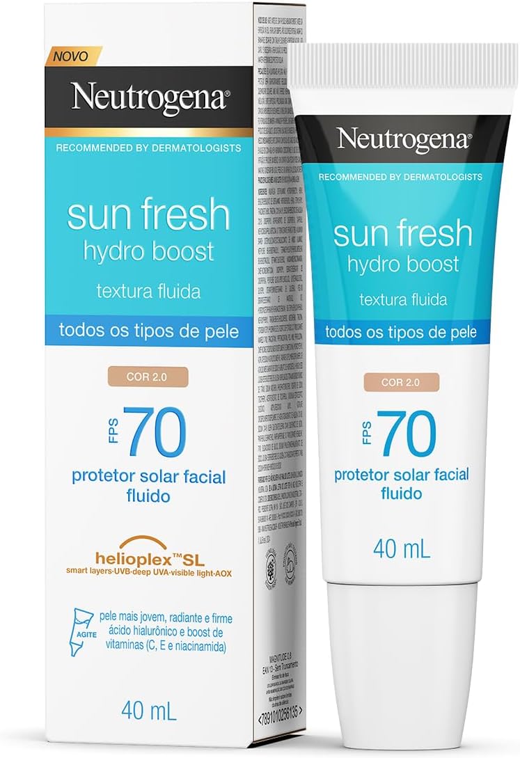 Protetor Solar Neutrogena Sun Fresh Hydro Boost Cor 2.0 FPS 70 40mL