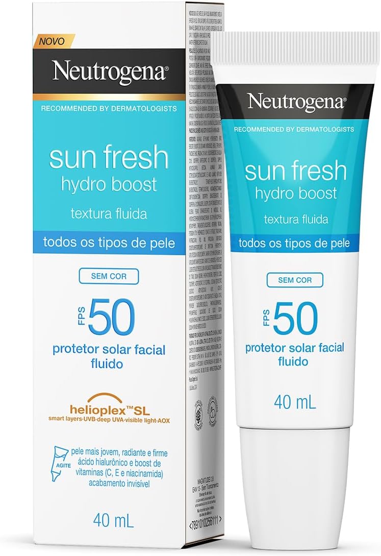 Protetor Solar Neutrogena Sun Fresh Hydro Boost Sem Cor FPS 50 40mL