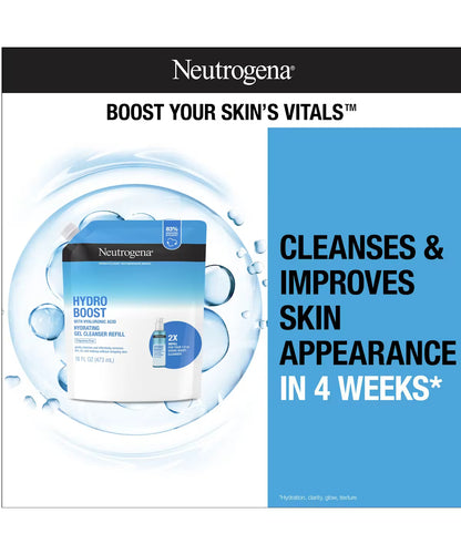 Neutrogena Hydro Boost Cleansing Gel, Fragrance Free, Refill Pouch - US 1371