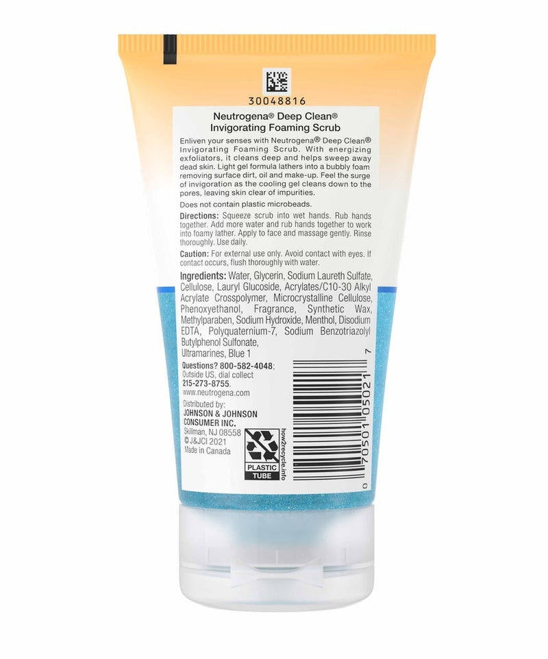 Esfoliante Espuma Revigorante Deep Clean® Invigorating Foaming Scrub Neutrogena 124ml