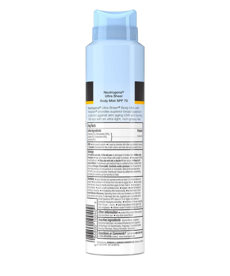 Protetor Solar Spray FPS 70 Neutrogena 141g