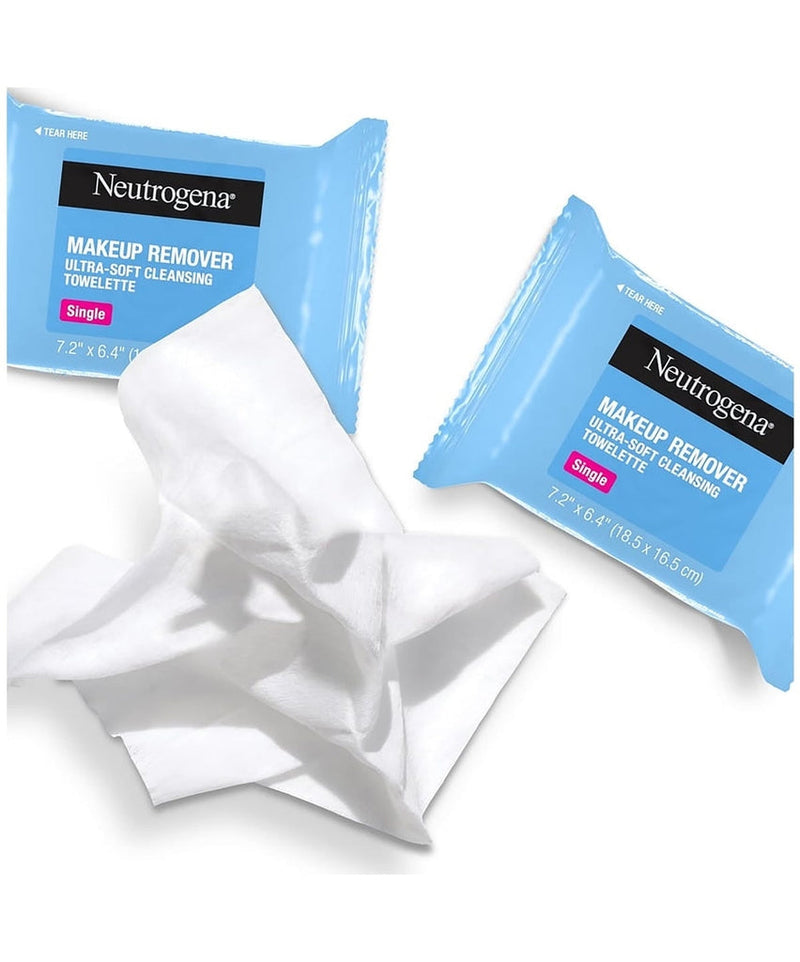 Lenços de Limpeza Demaquilante Individually Wrapped Sustainable Makeup Remover Cleansing Wipes Neutrogena 20 unidades