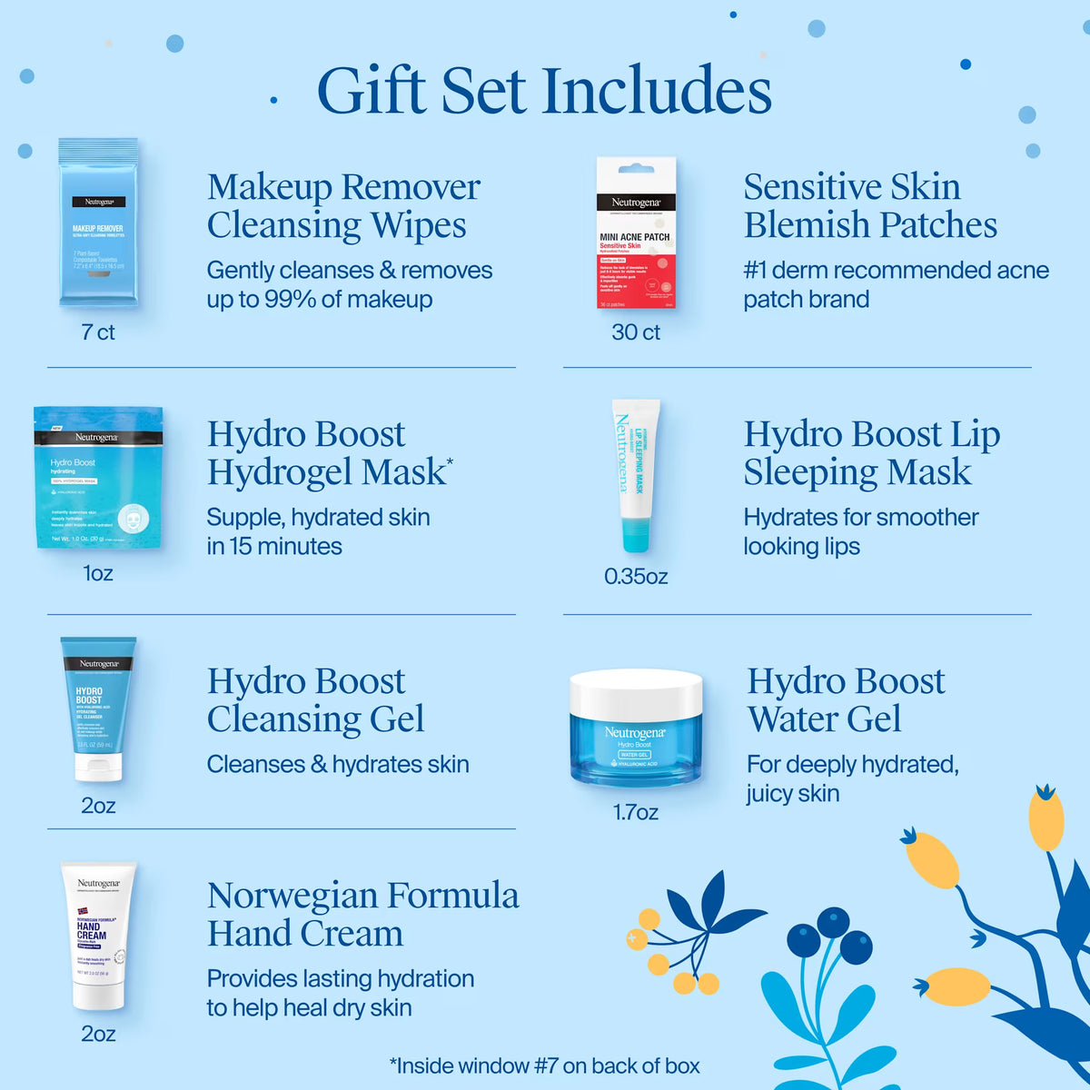 Neutrogena® 7 Days of Skincare Gift Set, 7 Items - US 3285