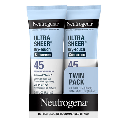 Neutrogena Ultra Sheer Dry-Touch Sunscreen Broad Spectrum SPF 45, 3 Fl. Oz, Pack of 2 - US 4945