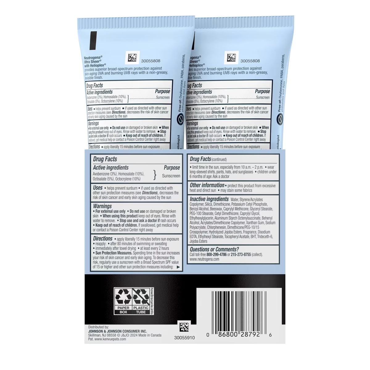 Neutrogena Ultra Sheer Dry-Touch Sunscreen Broad Spectrum SPF 45, 3 Fl. Oz, Pack of 2 - US 4945