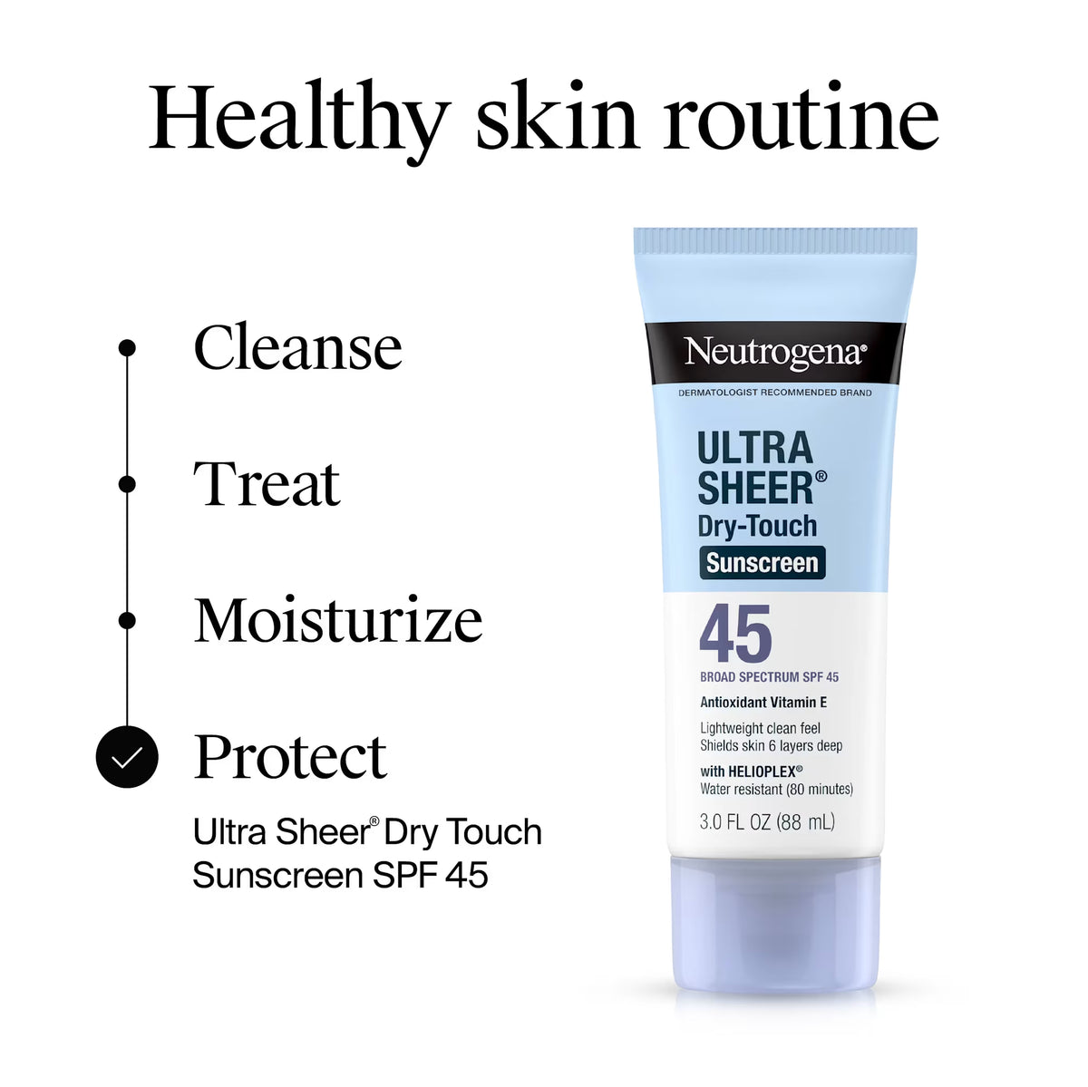 Neutrogena Ultra Sheer Dry-Touch Sunscreen Broad Spectrum SPF 45, 3 Fl. Oz, Pack of 2 - US 4945