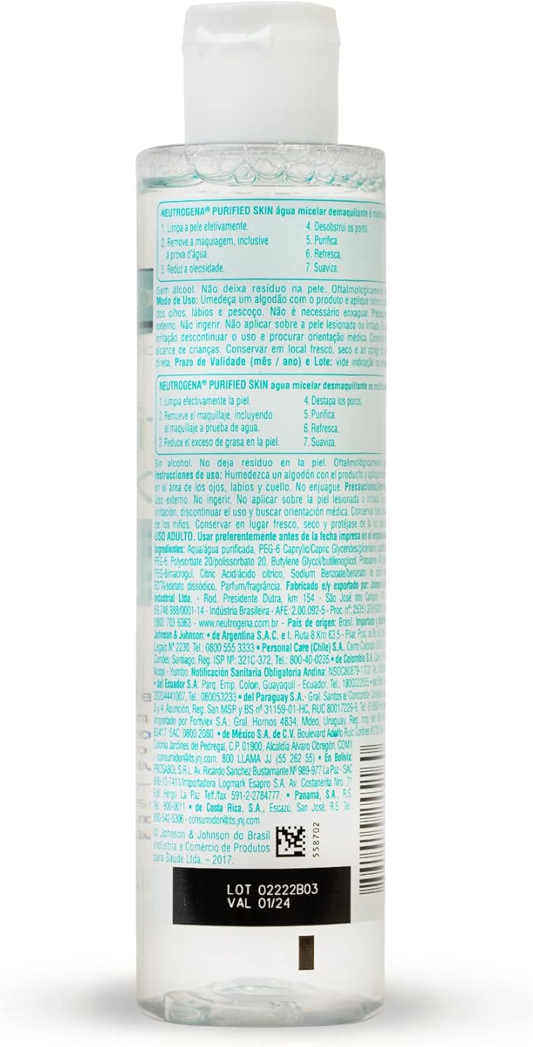 Neutrogena Água Micelar Demaquilante Purified Skin, 200ml
