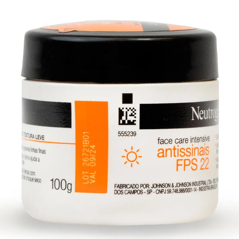 Creme Facial Neutrogena Antissinais Face Care Intensive Oil Free FPS22 100g
