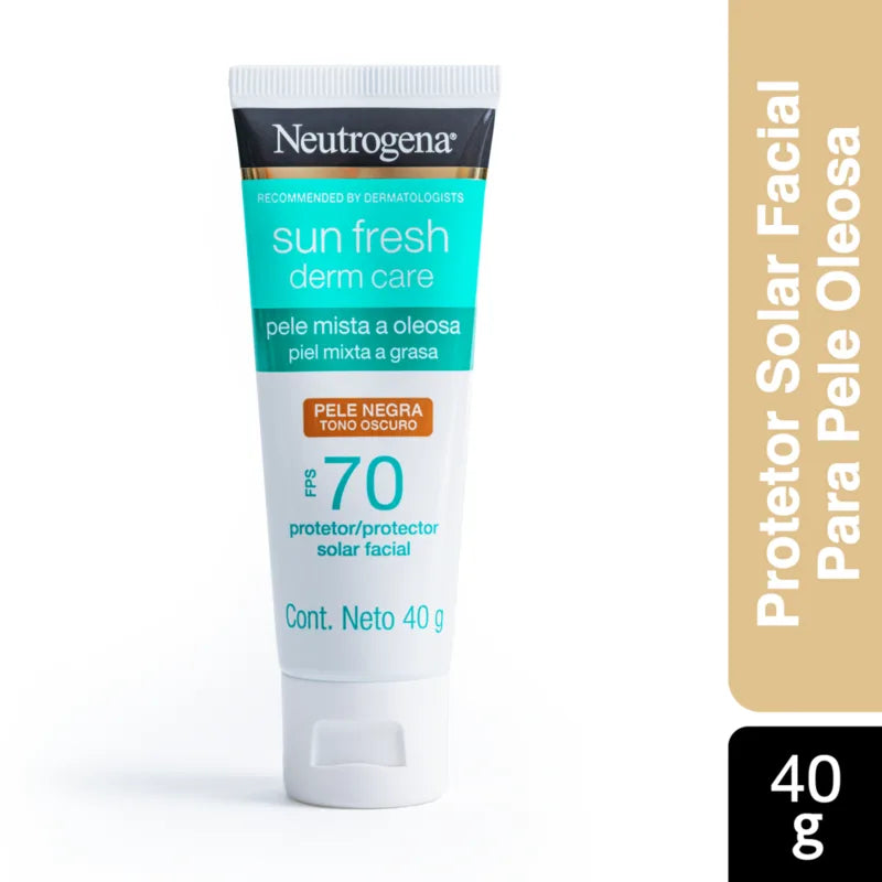 Neutrogena Sun Fresh Derm Care FPS 70 Pele Negra - Protetor Solar Facial 40g