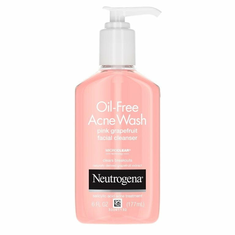 Espuma de Limpeza Facial sem óleo Neutrogena Oil-Free Pink Grapefruit Acne Facial Cleanser, 6 fl. oz 177ml