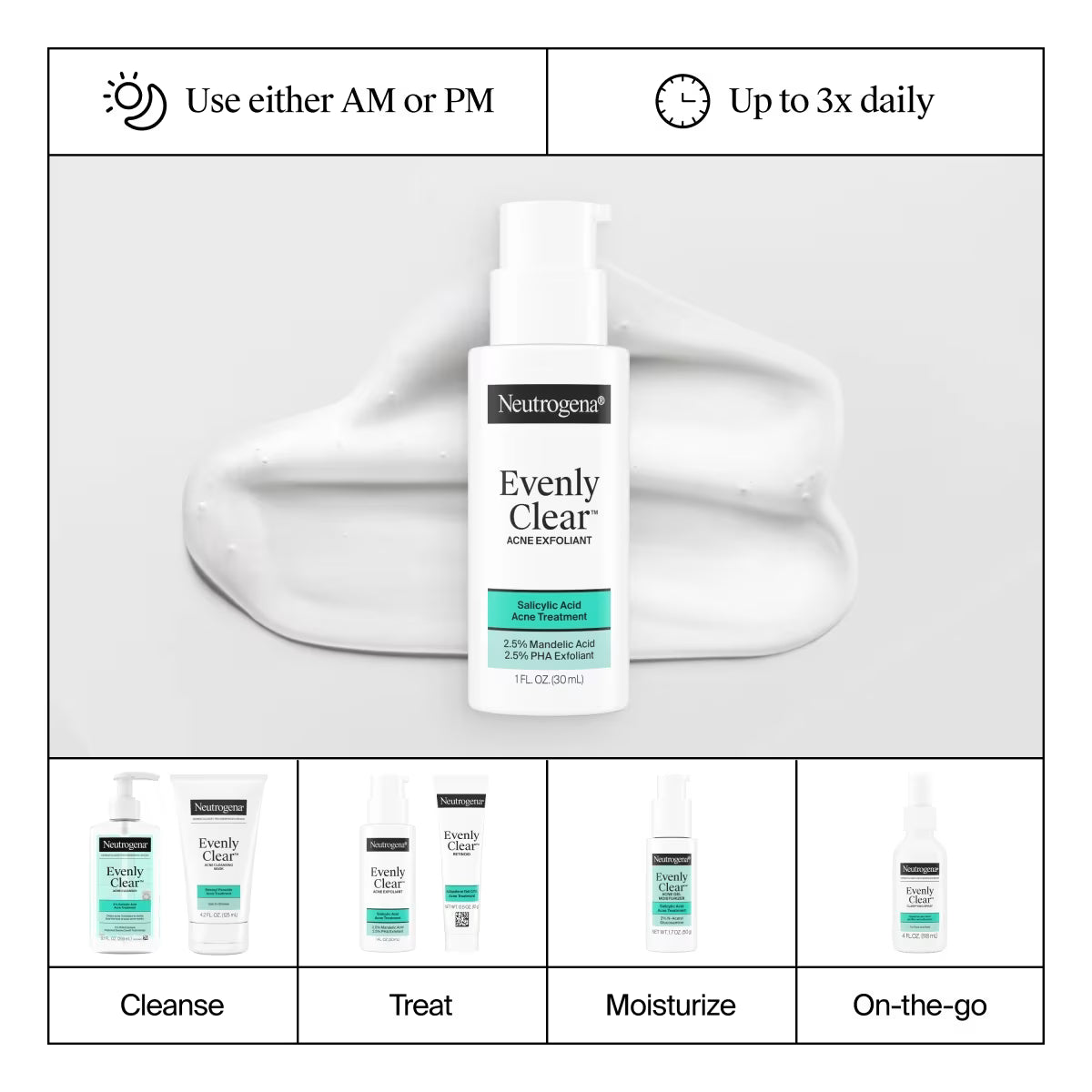 Neutrogena® Evenly Clear™ Acne Exfoliant, 1 fl oz - US 3768