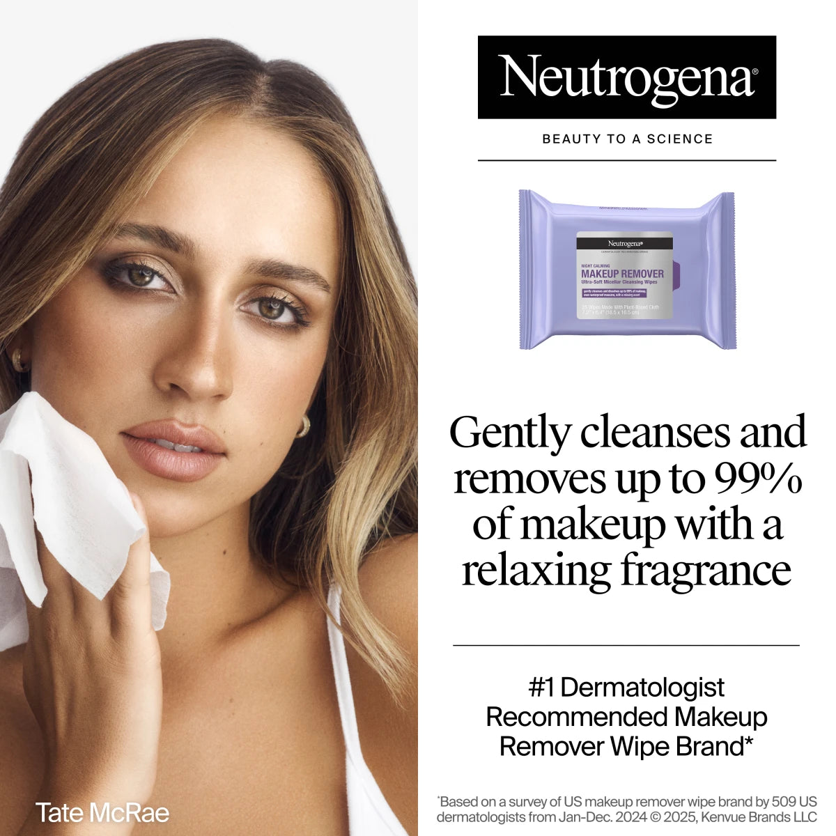 Neutrogena® Night Calming Makeup Remover Ultra-Soft Micellar Wipes, 25 Count - US 1535