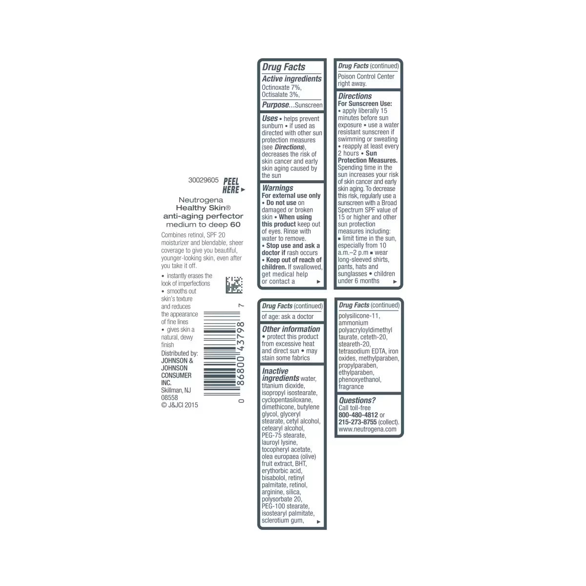 Neutrogena® Healthy Skin Anti-Aging Perfector SPF 20, 60 Medium to Deep, 1 Fl. Oz - US 4632