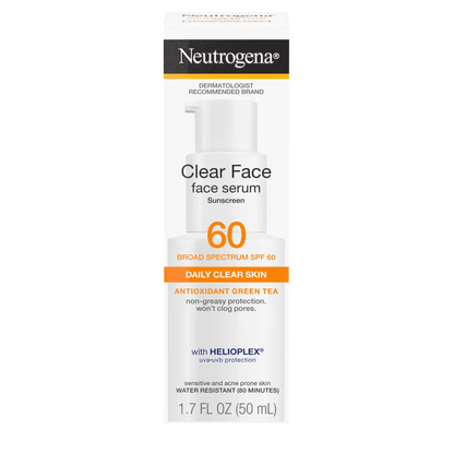 Neutrogena® Clear Face Serum Sunscreen with Green Tea Broad Spectrum SPF 60 Fragrance Free, 1.7 Fl. Oz - US 2741