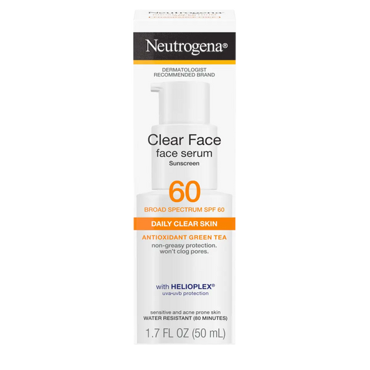 Neutrogena® Clear Face Serum Sunscreen with Green Tea Broad Spectrum SPF 60 Fragrance Free, 1.7 Fl. Oz - US 2741