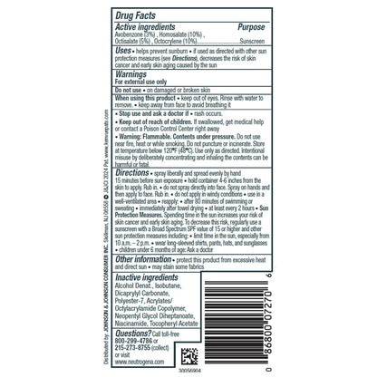 Neutrogena Clear Body SPF 50 Sunscreen Spray, Non-Comedogenic, 5 oz - US 2999