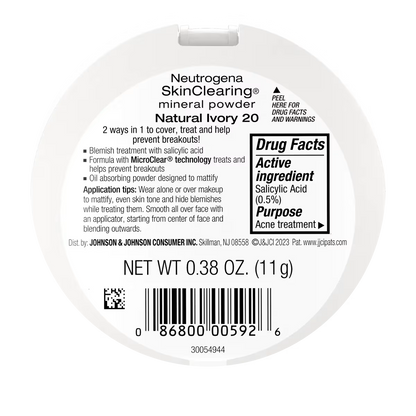 SkinClearing Mineral Powder - Natural Ivory (20) - US 3985
