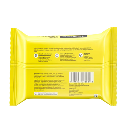 Neutrogena Gentle Cleansing Wipes, Ultra-Soft Micellar Wipes, Fragrance Free, 25 Count - US 1711