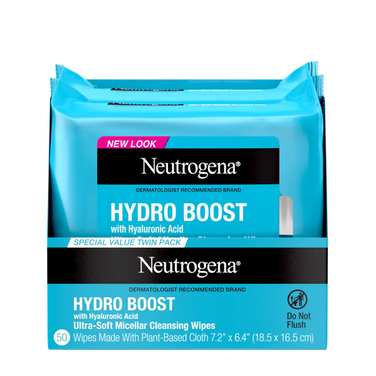 Neutrogena® Hydro Boost Makeup Remover Ultra-Soft Micellar Cleansing Wipes. 25 Count, Twin Pack - US 2018