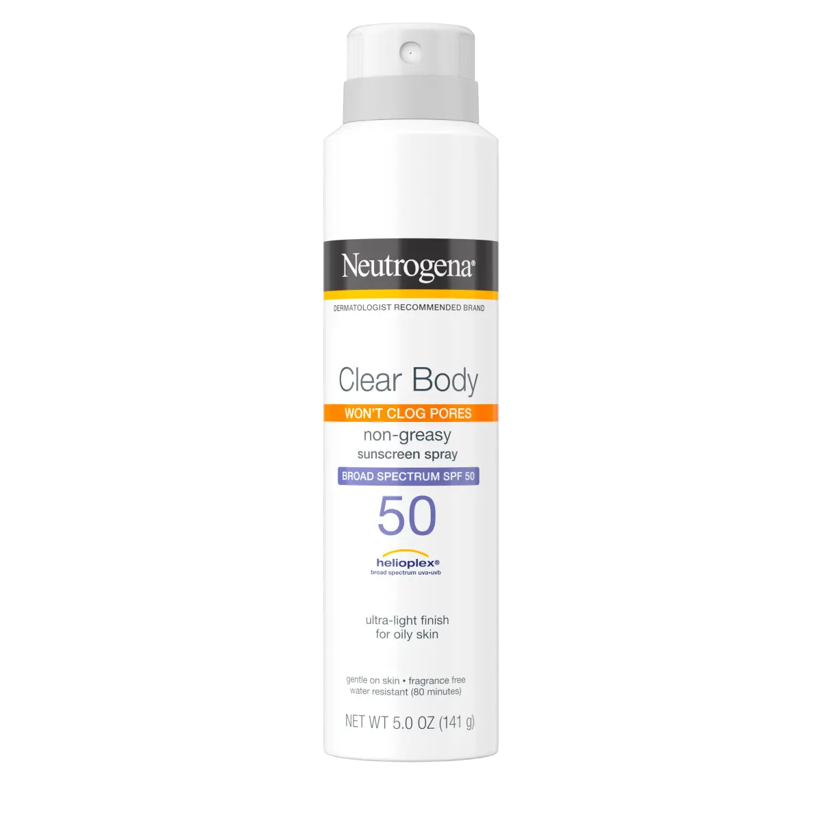 Neutrogena Clear Body SPF 50 Sunscreen Spray, Non-Comedogenic, 5 oz - US 2999