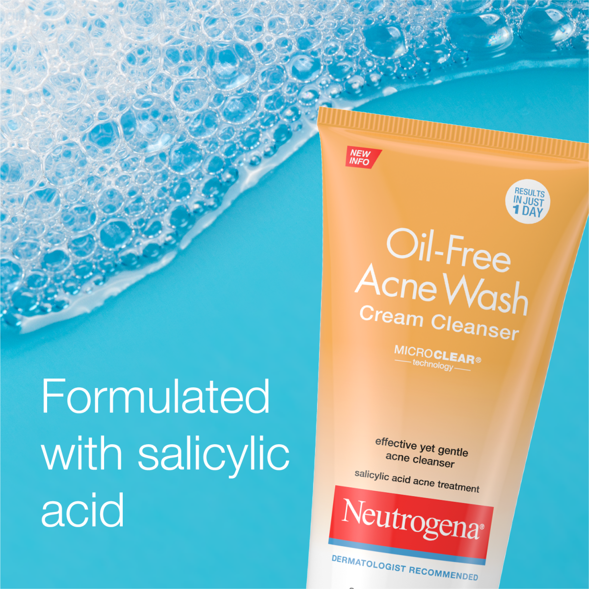 Neutrogena® Oil-Free Acne Wash Cream Cleanser, 6.7 Oz - US 3832
