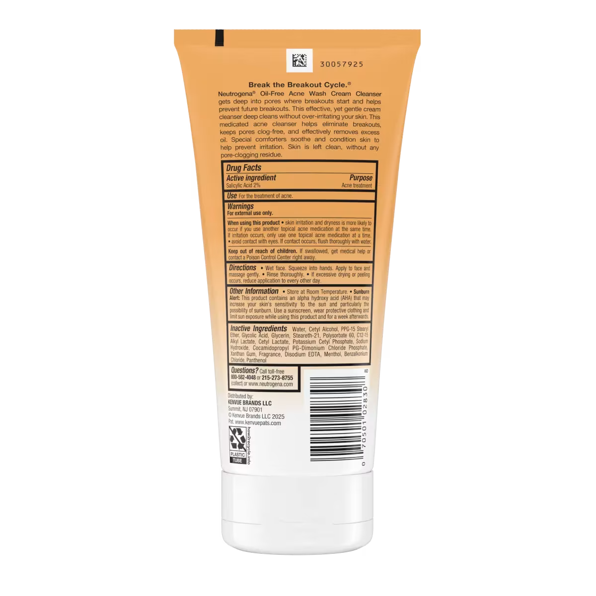 Neutrogena® Oil-Free Acne Wash Cream Cleanser, 6.7 Oz - US 3832