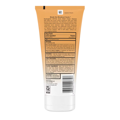 Neutrogena® Oil-Free Acne Wash Cream Cleanser, 6.7 Oz - US 3832