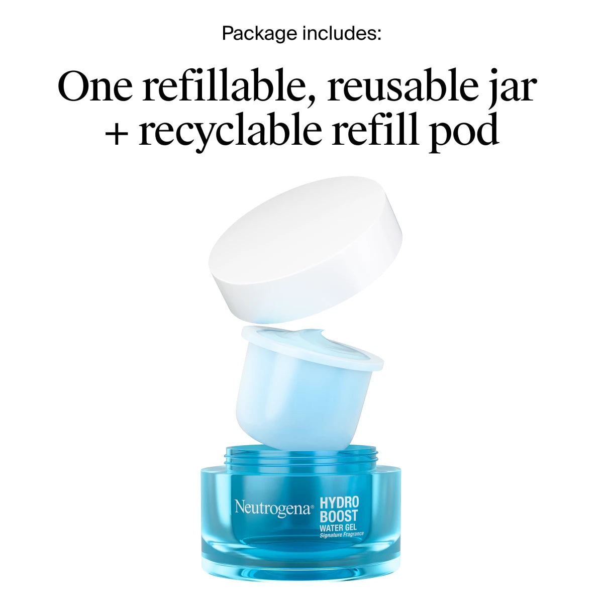 Neutrogena® Hydro Boost Water Gel, Refillable Jar + Refill Pod, 1.7 Oz - US 2020